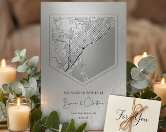 Custom Iron Anniversary Map: 6 Year Anniversary Gift