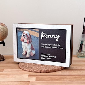 Pet Memorial Urn with Photo and Name - Personalized Cremation Urn for Dogs, Cats, and Pet Ashes Keepsake