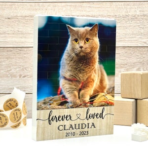 Personalized Cat Frame, Custom Cat Picture Frame, Pet Memorial Gift, Pet Name Photo Frame, Cat picture Bricks Puzzle
