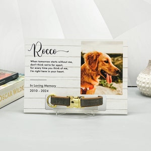 Memorial Pet Collar Frame, Dog and Cat Photo Print, Loss of Dog, Cat Loss Gift, Pet Collar Holder, Bereavement Gift, Memorial Standing Frame