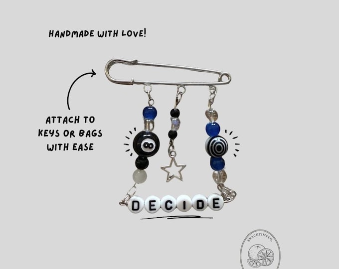 Decide Inspired Safety Pin Charm