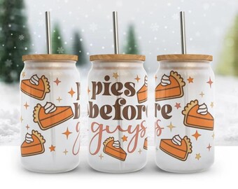 Pies Before Guys UVDTF transfer wrap Ready to apply, Cute design, no heat needed, permanent, adhesive, waterproof, easy to use