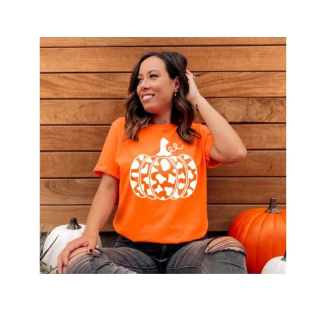 Cow Print Pumpkin Screen Print Transfer Ready to Press, Ready