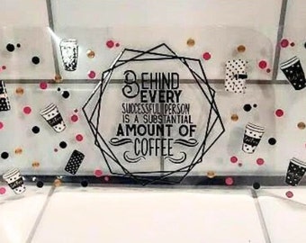 Coffee UVDTF, Cup Wrap for 16 oz Libbey Glass Cans, Coffee, Ready to Apply, No Heat Needed, Ready to Ship