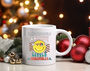 Have yourself a Groovy Little Christmas UV DTF Decal for Glass Cans, Water Bottles, - Ready to Apply-No Heat Needed -Decal Ready to Ship