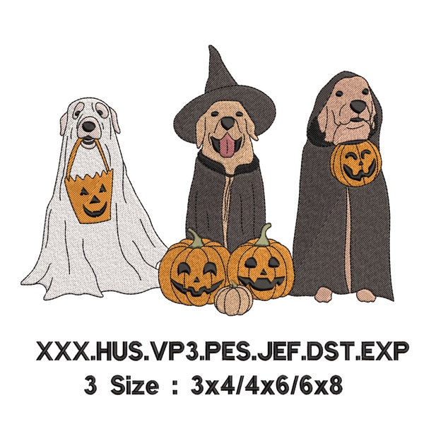 Halloween Ghost Dogs Embroidery , Fall , Pumpkin,Sog lover gift,Spooky Season Embroidery Machine