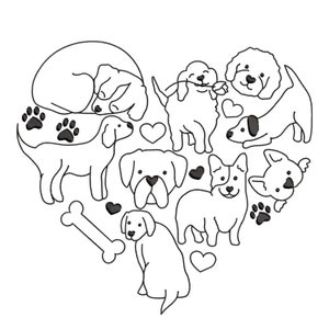 Haft serca psa Doodle, maszyna do haftu psa