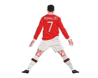 Famous Footballer Embroidery Machine Design,Legendary Number 7 Celebration Pose