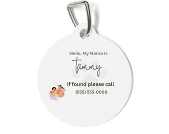 Metal  pet name tag with phone number pet tag for pets personalized, double-sided pet tag, Pet Tag  Cat ID Tag Dog ID Tag Christmas Gift