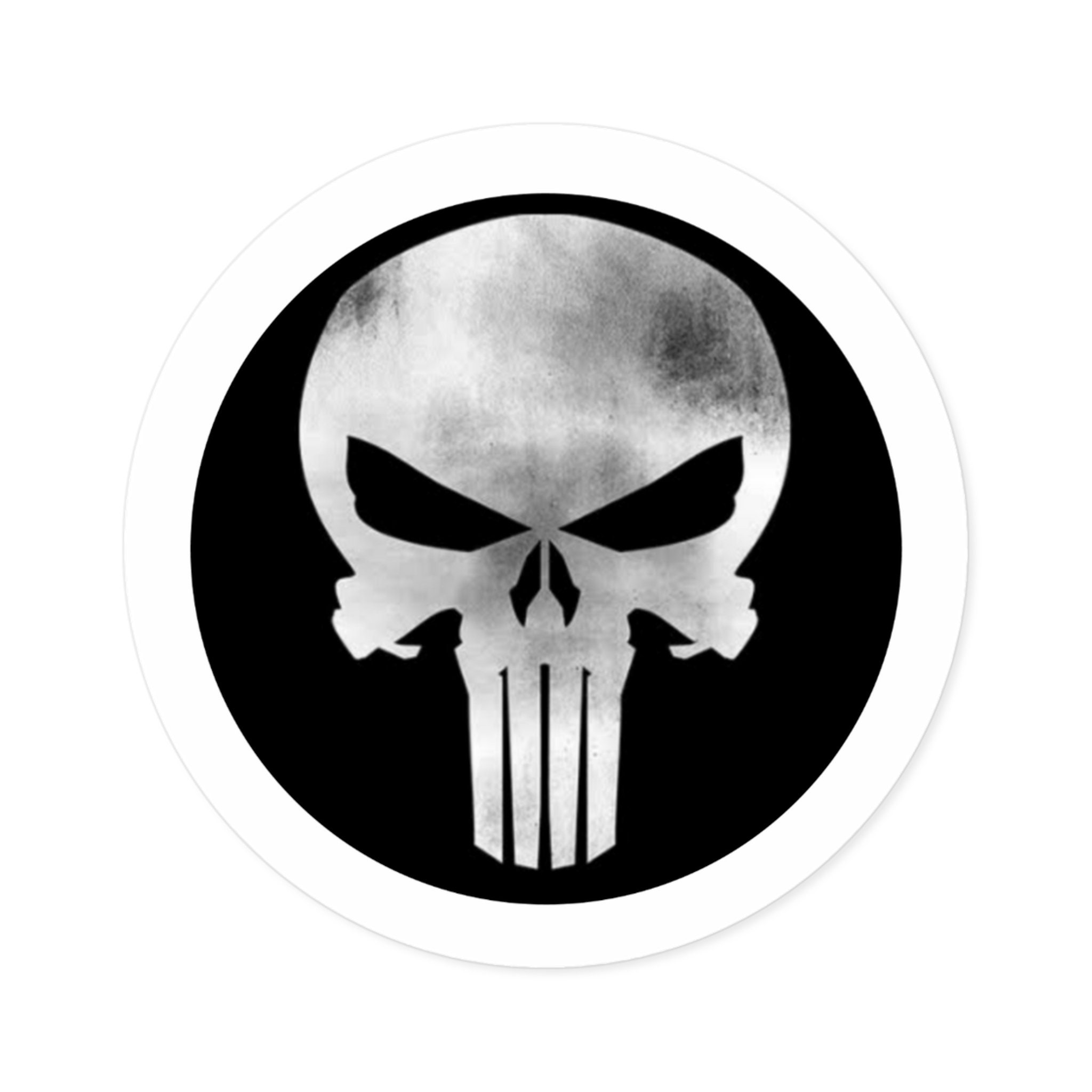 Marvel The Punisher Distressed Skull Logo1 Art Print by Sanzij