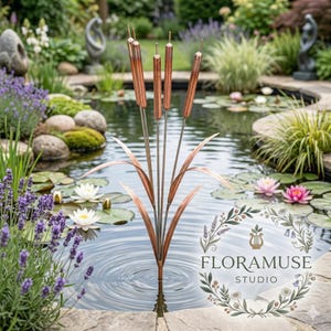 Campana de viento de cobre con forma de espadaña, estaca de metal para jardín, decoración exterior, arte rústico para patio.