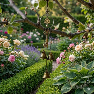 Enchanted Protection Chime Wiccan Pagan Hanging Charm Kitchen Knob Decor Spiritual Home Gift