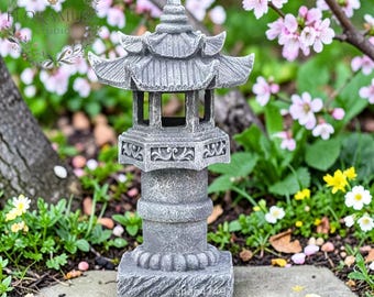 Lanterna da palazzo, luce solare da giardino, scultura zen orientale per esterni, statua decorativa per la meditazione.