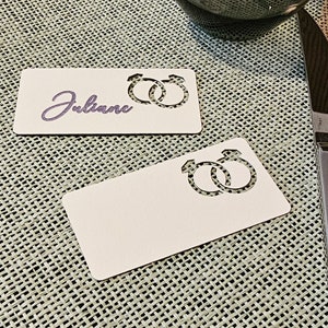 Tischkarte Hochzeit / Familienfeier Ringe handgemacht aus Natur/Fotokarton - einfach zum hinlegen - in verschiedenen Farben
