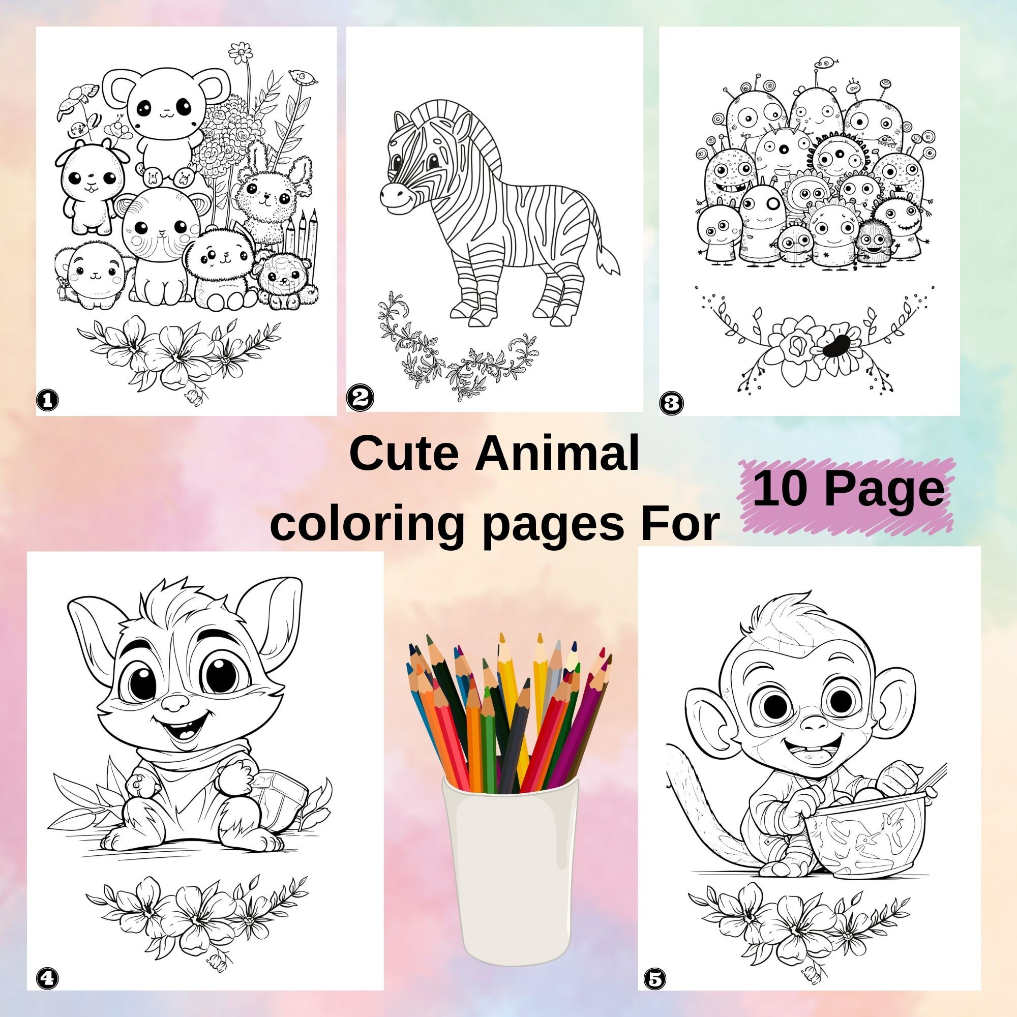 Realistic Cute Animal Coloring Pages