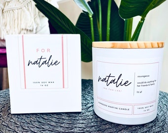 Personalized Friend Candle, Custom Message Candle, Birthday, Name Definition, Valentine&#39;s Day Gift, Gift for Mom, Bridal Party, Engagement