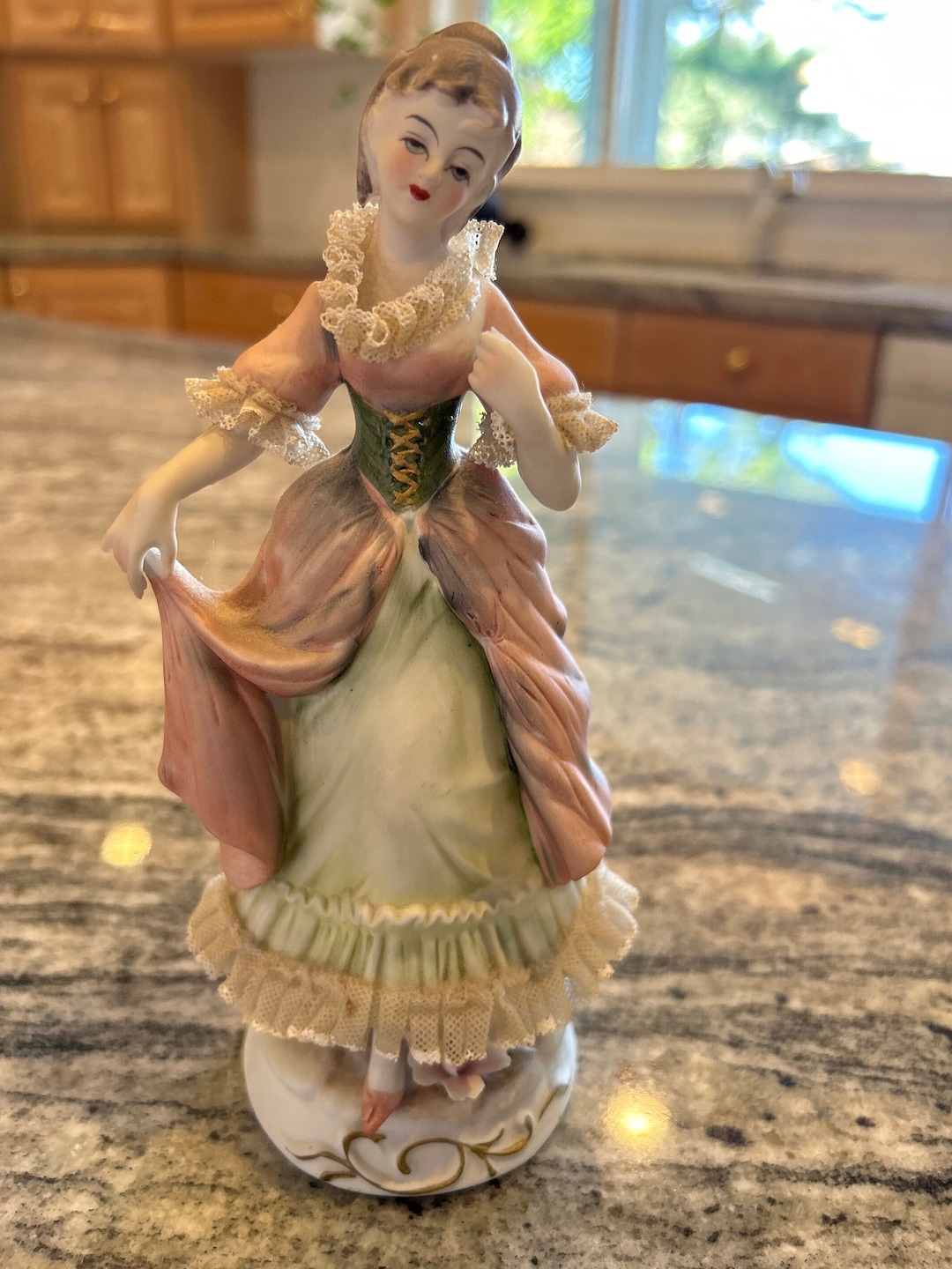 Vintage Porcelain Lady Figurinestarched Lace Etsy