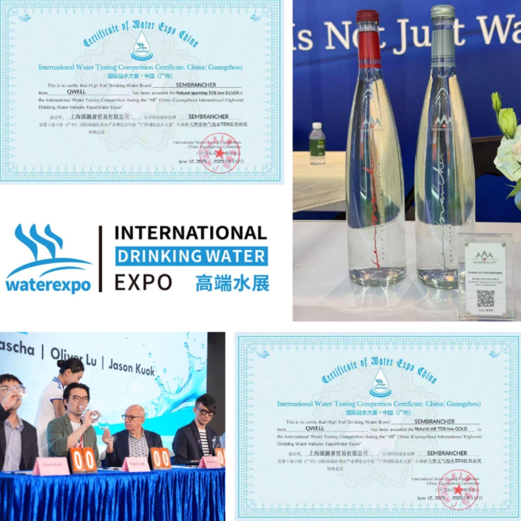 スイス産スパークリングミネラルウォーター：センブランシェガラス