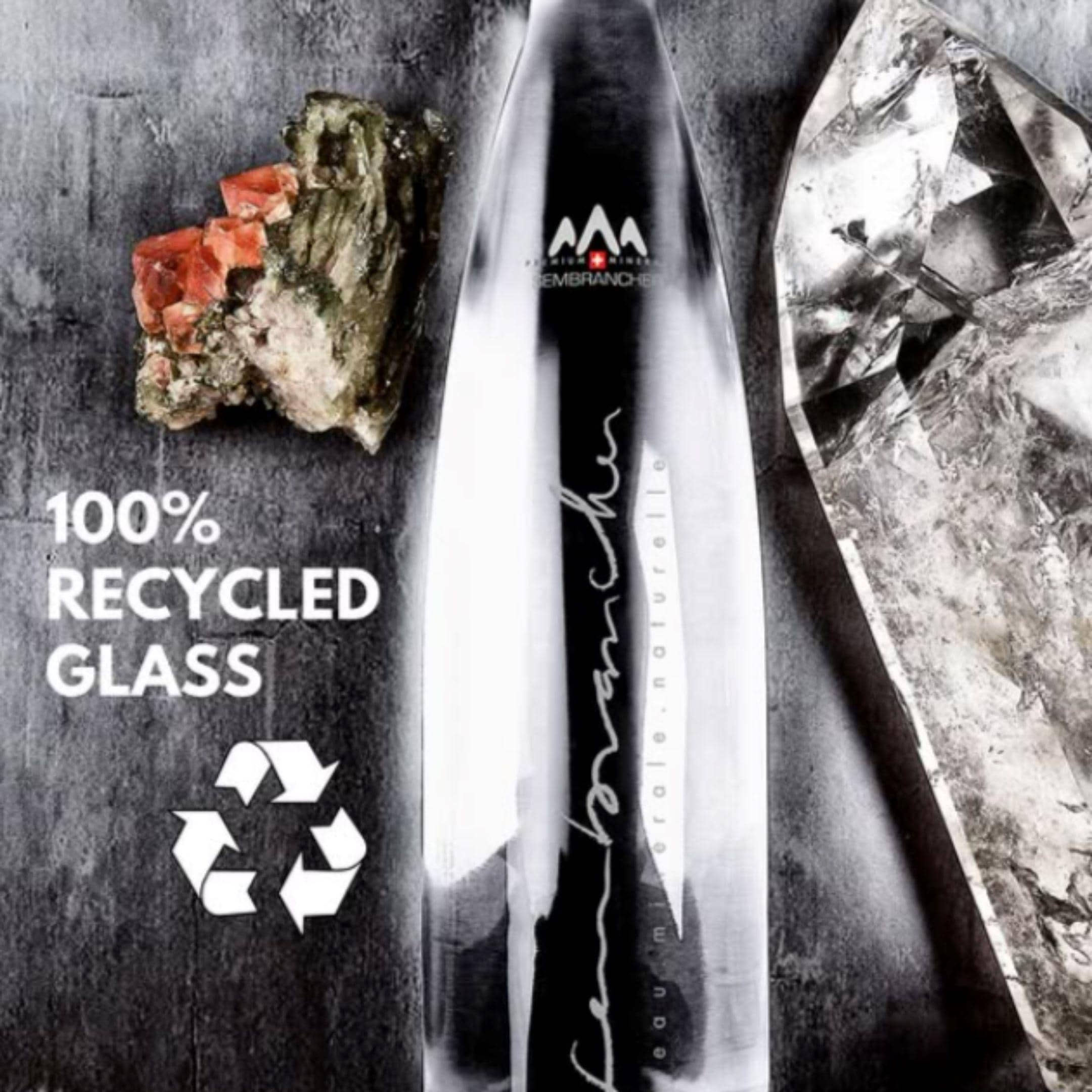 ミネラルウォーター Mintakacrow スイス産スパークリングミネラルウォーター：センブランシェガラス