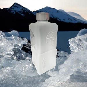 Water Bottle Gift Special Edition 750 mL Frost Mammoth Design Fitness Lover Gift Fromin Ice Age Mineral Water reusable water bottle in glass