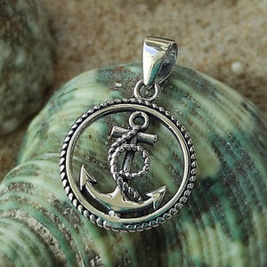 Sterling Silver Anchor Necklace: Handmade Nautical Amulet