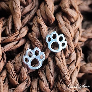 Sterling Silver Paw Earrings, Dog and Cat Claw Studs, Cute Pet Jewelry, Hypoallergenic Silver Earrings, Animal Lover Gift.