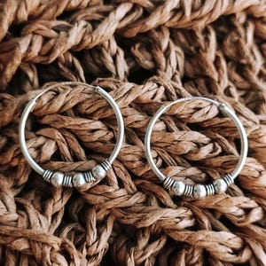 Aros de Plata de Ley, Pendientes Tribales Estilo Boho, Aros Minimalistas para Uso Diario, Nariz o Cartílago, Regalo para Ella