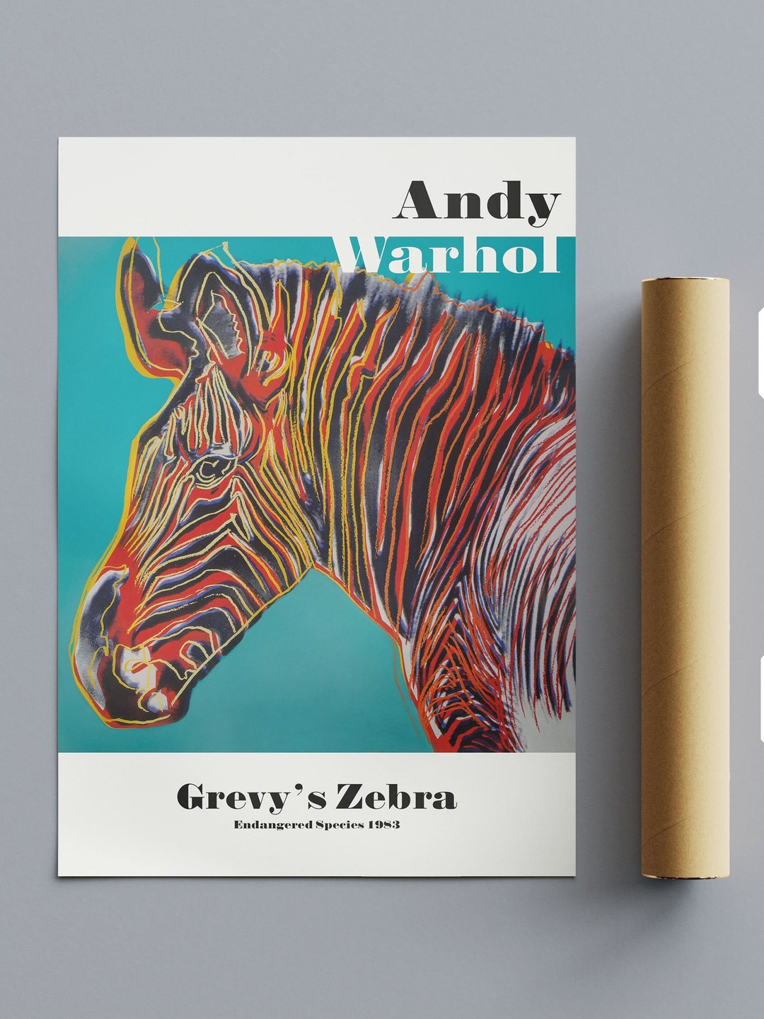 Andy Warhol Endangered Grevy's Zebra Art Poster - Etsy