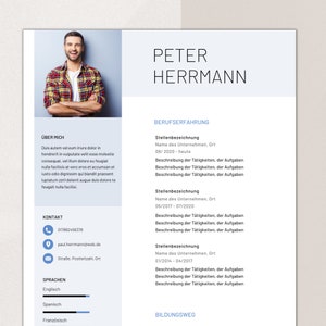 Resume template German, template for Word, resume and cover letter template, application template