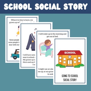 Going to school social story, social skills stories kids school , Autism school visual aids, school anxiety social story, autism visual