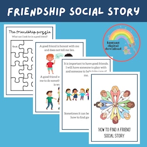 Find a friend social story, friendship social story, understanding friendship, social stories for girls with autism, autistic girls,