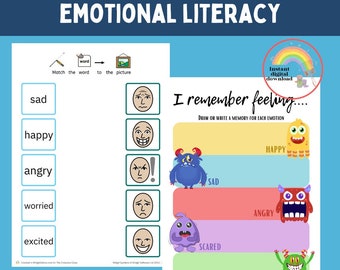 Emotional literacy support activities for children, kids emotional wellbeing support, feelings and emotions, emotions and behaviour