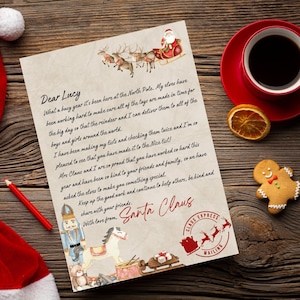 Carta personalizada de Santa, carta de Papá Noel, carta del Polo Norte, carta personalizada de Santa, carta de santa editable