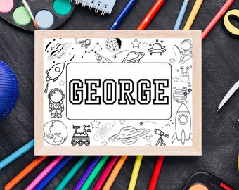 Personalised colouring page, personalized colouring sheet, colouring book pages, personalised party favours, kids wedding activities