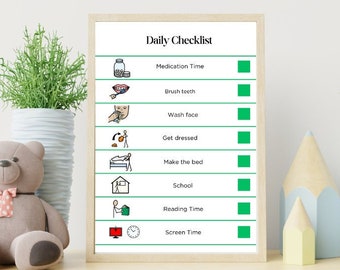 Daily routine visual checklist, Morning routine for children, School morning jobs list, SEN checklist, daily visuals