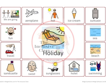Vakantiedag communicatiebord, non-verbale visuele hulpmiddelen, communicatiesysteem, non-verbaal autisme, communicatiehulpmiddel