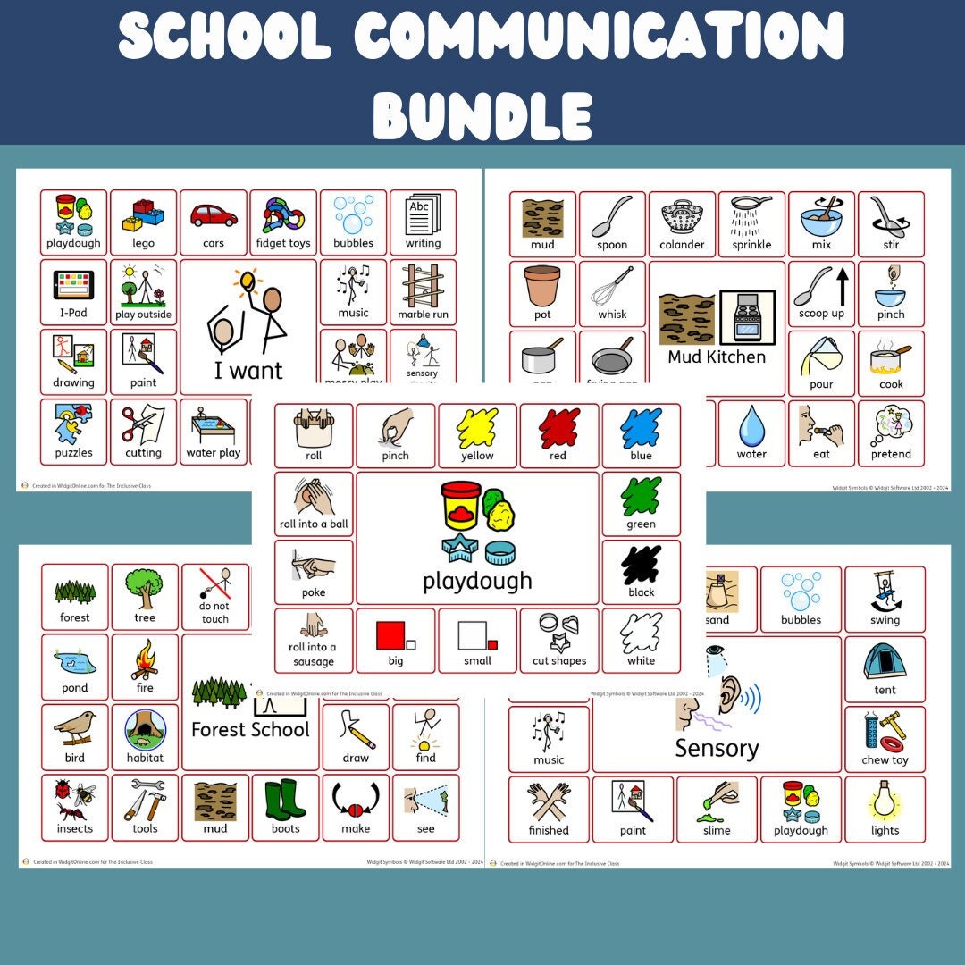 Communication Board Bundle, Visual Aids, School Communication, Non