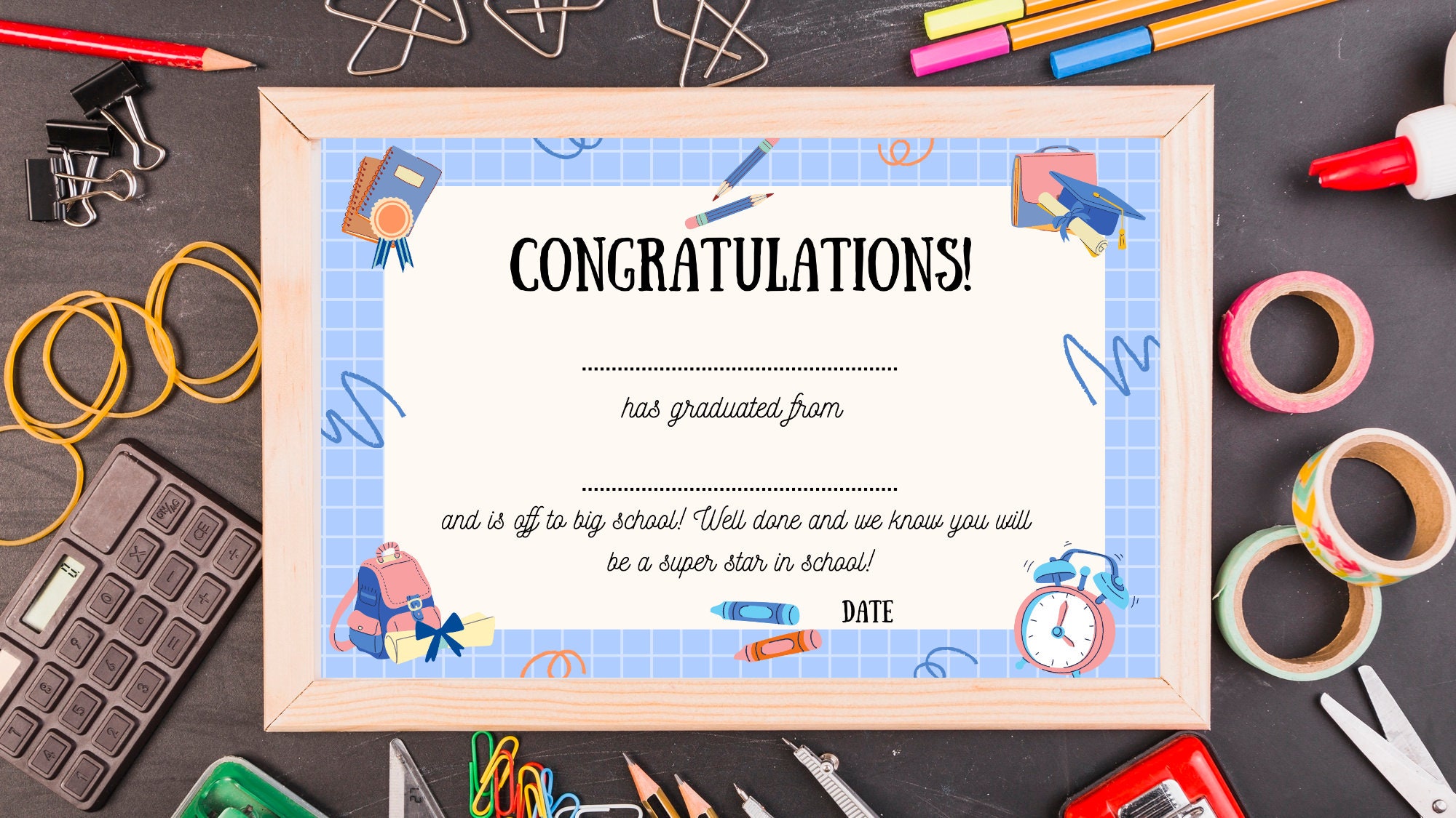 Preschool Graduation Certificate, School Starter Gift, Nursery