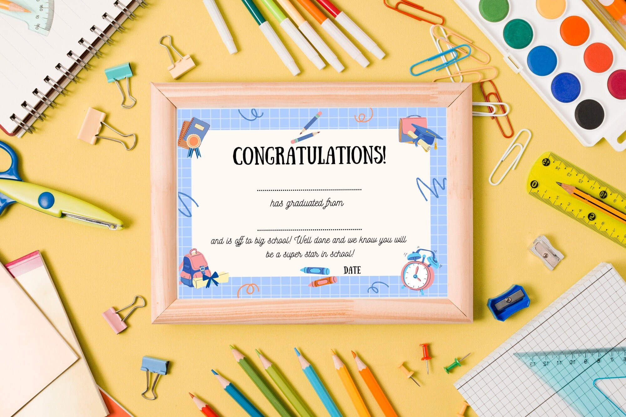 Preschool Graduation Certificate, School Starter Gift, Nursery