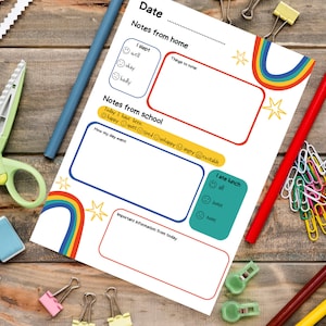 Planificador escolar diario para niños, diario escolar para necesidades especiales, educación SEN, diario para niños, registro diario de guardería, plantilla de planificador