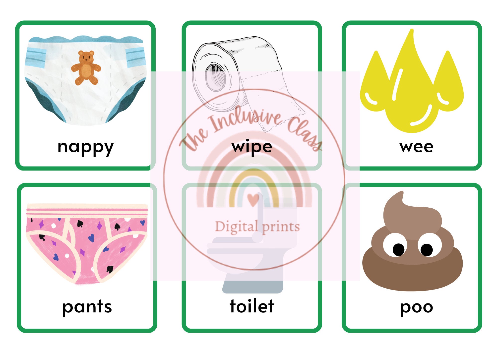 Potty Training Visual Flashcards, Toddler Toilet Training Aids, Visual