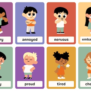 Druckbare Emotionen Lernkarten, Emotionsregulation, Gefühle Board, eyfs emotionale Alphabetisierung, Ressourcen für das Klassenzimmer, Tagesmutter, Drucke