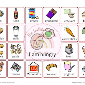 Ik heb honger communicatiebord, non-verbale visuele hulpmiddelen, communicatiesysteem, non-verbaal autisme, communicatiehulpmiddel, taal