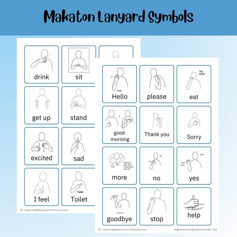 Makaton Communication Lanyard Symbols, Emotions Visuals, Basic