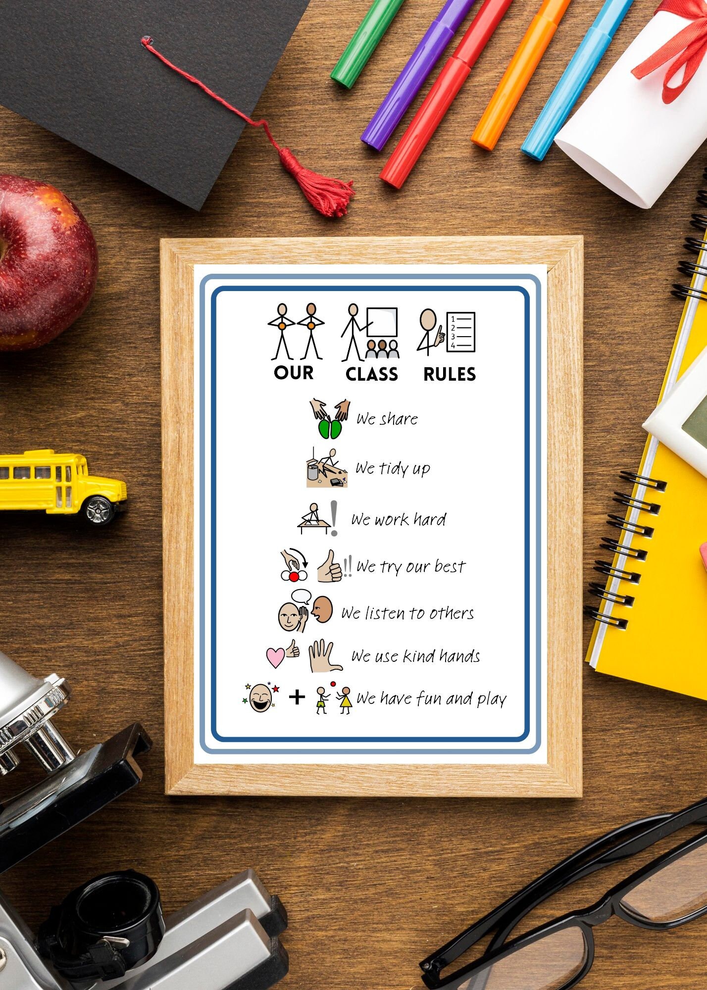 Classroom Rules Visual Poster Special Education Prints - Etsy
