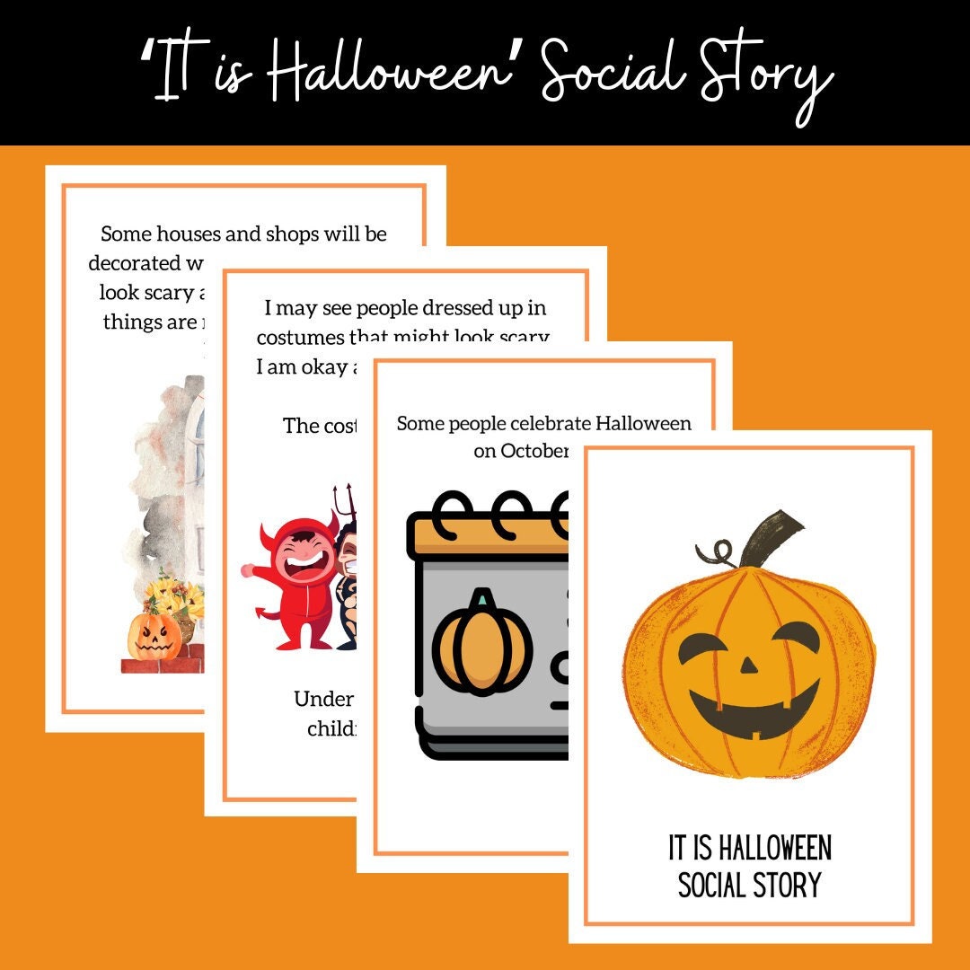 Halloween Social Story, Social Skills Stories Kids Halloween, Autism