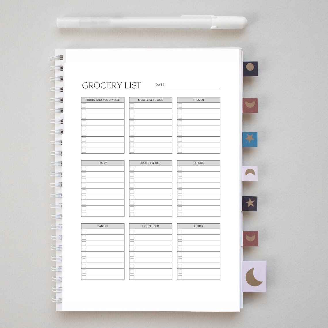 Streamlined Grocery List Printable Minimalist Shopping Checklist ...