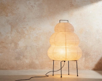 Modern Rice Paper Floor Lamp – Scandinavian Japanese Style Ambient Lighting