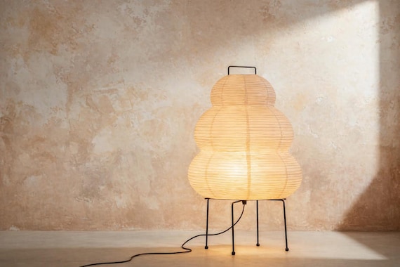 Modern Rice Paper Floor Lamp – Scandinavian Japanese Style Ambient Lighting