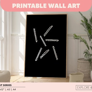 Printable Art Bobby Pins Kitsch Illustrated Art Print | AirBnb Host Wall Art | Instant Access Download JPGs | Retro Wall Art